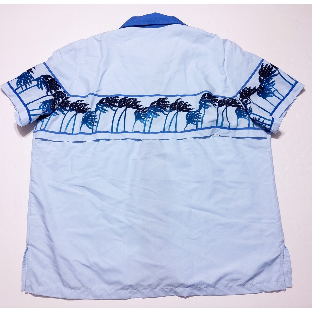 DISNEY WORLD Typhoon Lagoon Cast Member Uniform Shirt Blue Palms Men's XXL 2XL - Picture 7 of 7